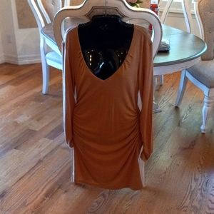 NWOT Moda International for Victoria's Secret Midi Ruched V-neck Dress M